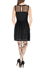 LUCY PARIS MISMA Black Lace Sleeveless Dress