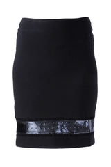 PANY Black Perforated Leather Skirt