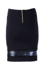 PANY Black Perforated Leather Skirt