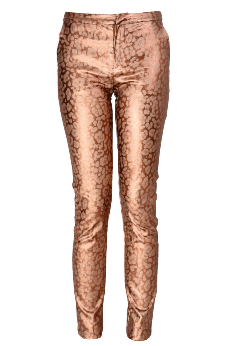 REINA Metallic Bronze Leopard Pants
