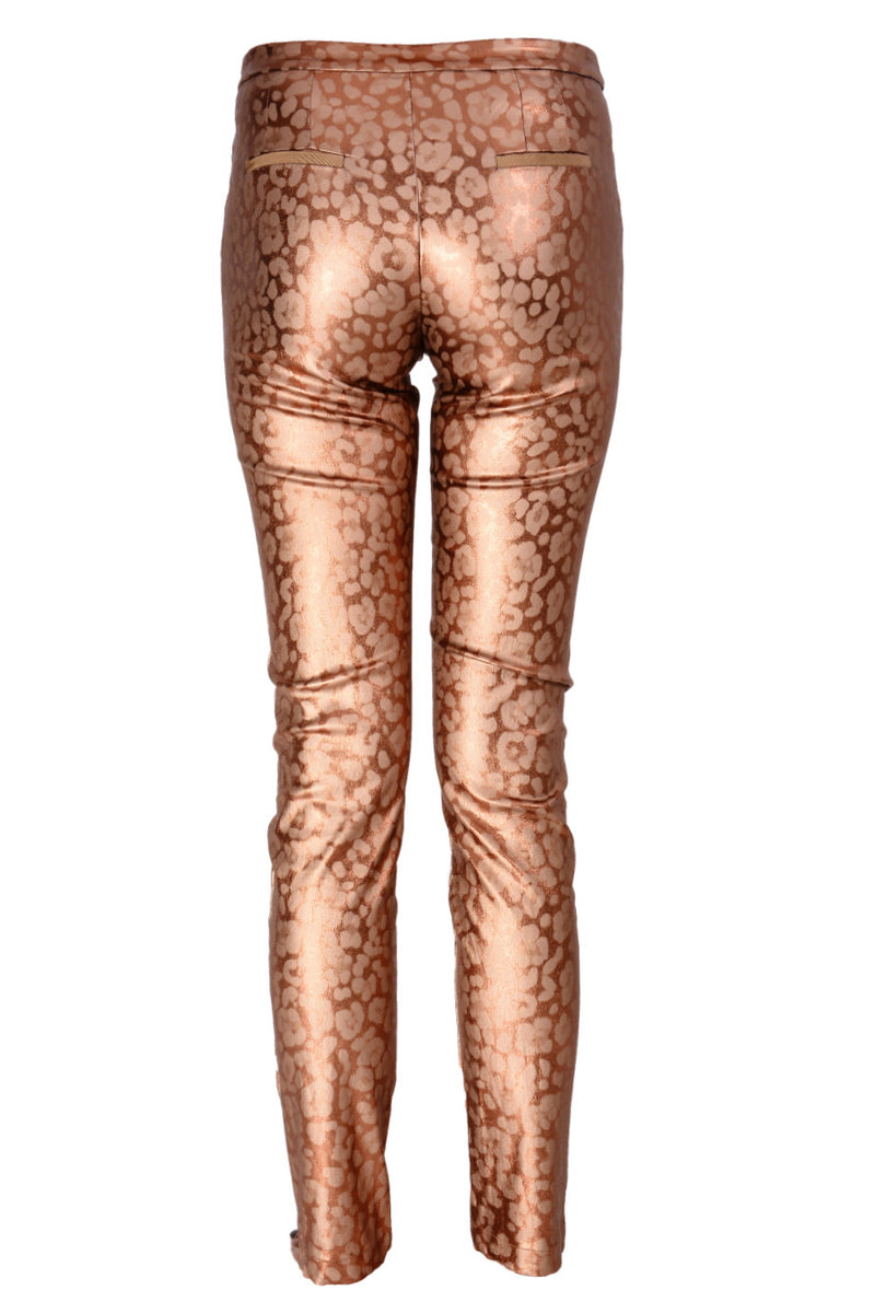 REINA Metallic Bronze Leopard Pants