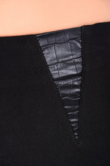 SAGE Black Pants with Leather Details