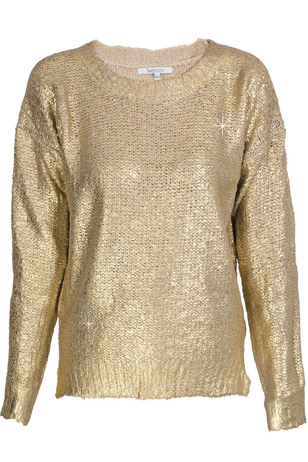 SIERA Metallic Gold Knitted Jumper