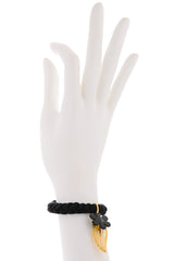 HOJA DE OTONO Black Elastic Bracelet