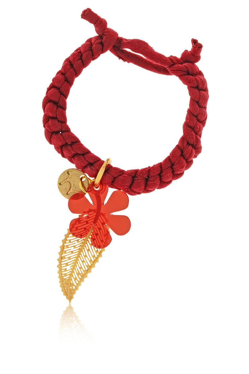 HOJA DE OTONO Red Elastic Bracelet