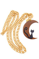 MOONCAT Brown Chain Pendant