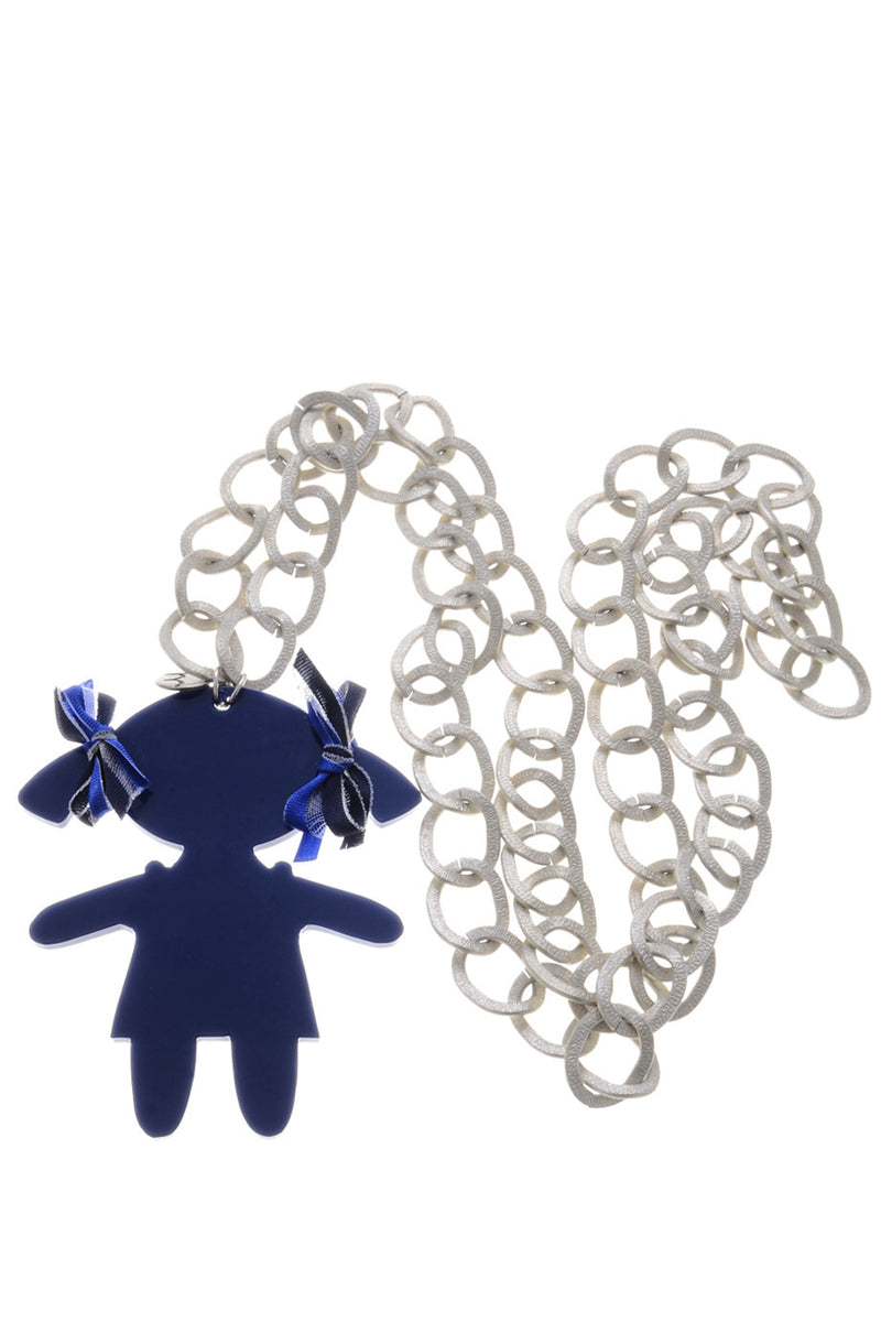 RAGAZZA Blue Silver Chain Pendant