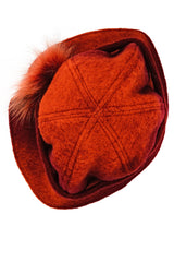 AVERY Red Ombre Felt Cloche Hat