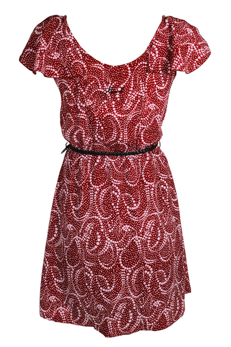 PALU Ruffled Burgundy Dress