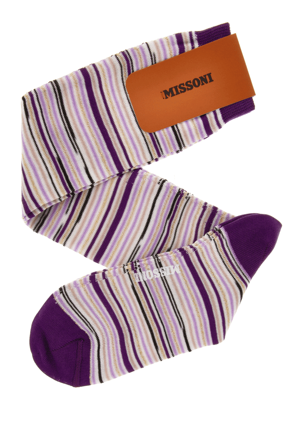 MISSONI GAMBALETTO Purple Lined Socks