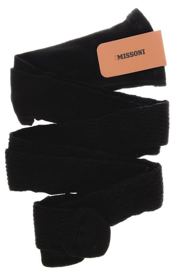 MISSONI RIBBED Striped Black Tights