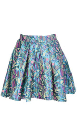 LONDON DISCO GIRL Metallic Multicolor Flared Skirt