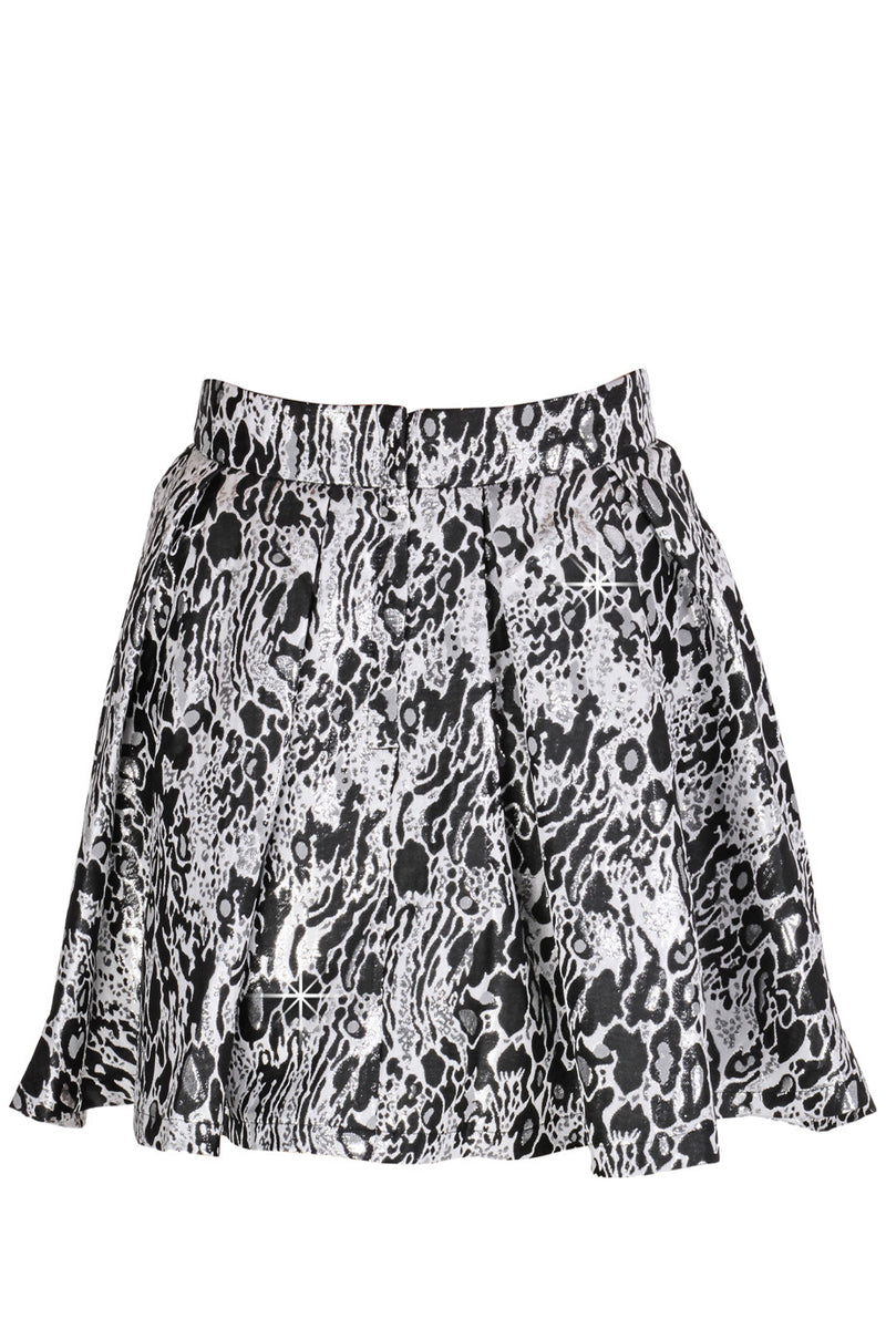 LONDON LENY Metallic Black White Full Skirt