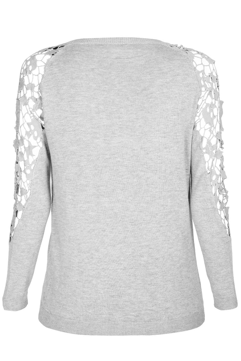 INES Light Grey Lace Jumper