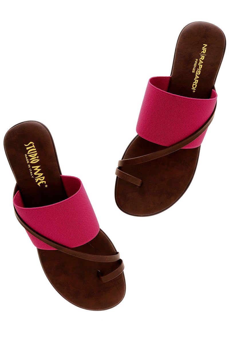 NR RAPISARDI - ADEL Fuchsia Elastic Wedges Woman Shoes Sandals