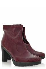 ARIADNA Bordeaux Patent Leather Ankle Boots