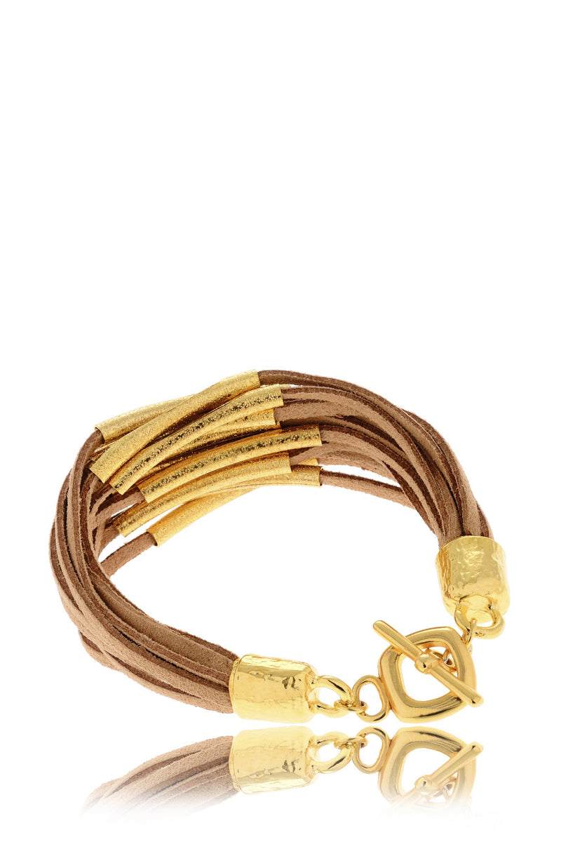 LOIS Brown Leather Strands Bracelet