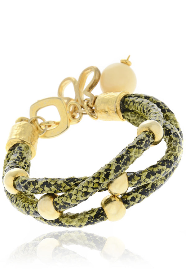 SNAKESKIN Green Wrap Bracelet