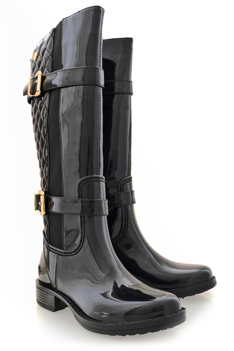 GALIENA Black Patent Boots