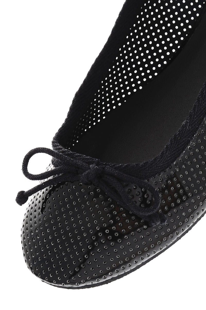 MABLE Black Perforated Ballerinas