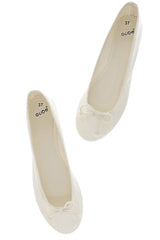 MABLE Off White Patent Ballerinas