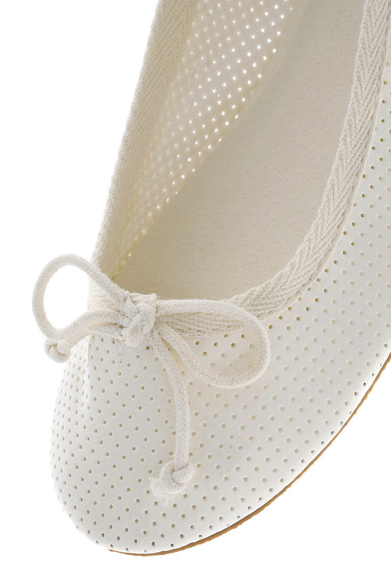 MABLE Off White Patent Ballerinas