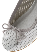 MABLE Silver Perforated Ballerinas