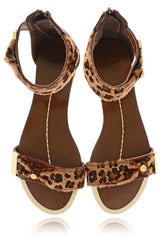 PONY LEOPARD Brown Animal Print Sandals