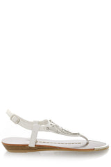 LILOU White Metallic Element Sandals