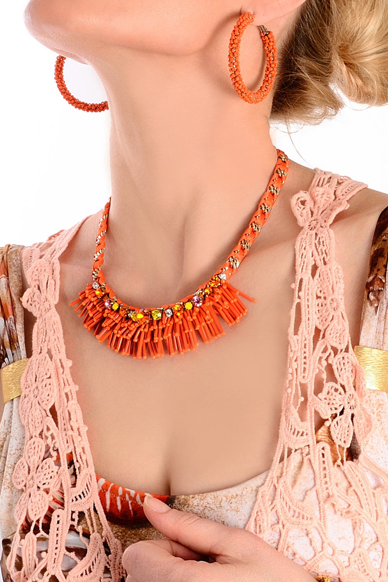 REGINA Orange Crystal Necklace