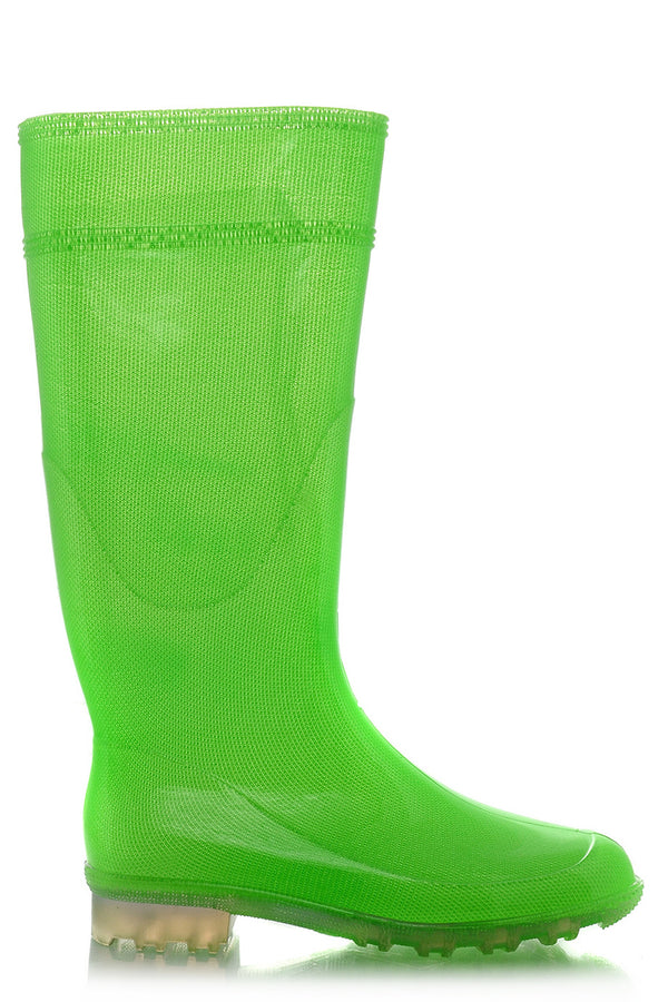 AMABEL Green Fluo Rubber Boots