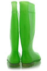 AMABEL Green Fluo Rubber Boots