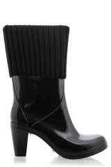 DIVA Black Patent Rubber Ankle Boots