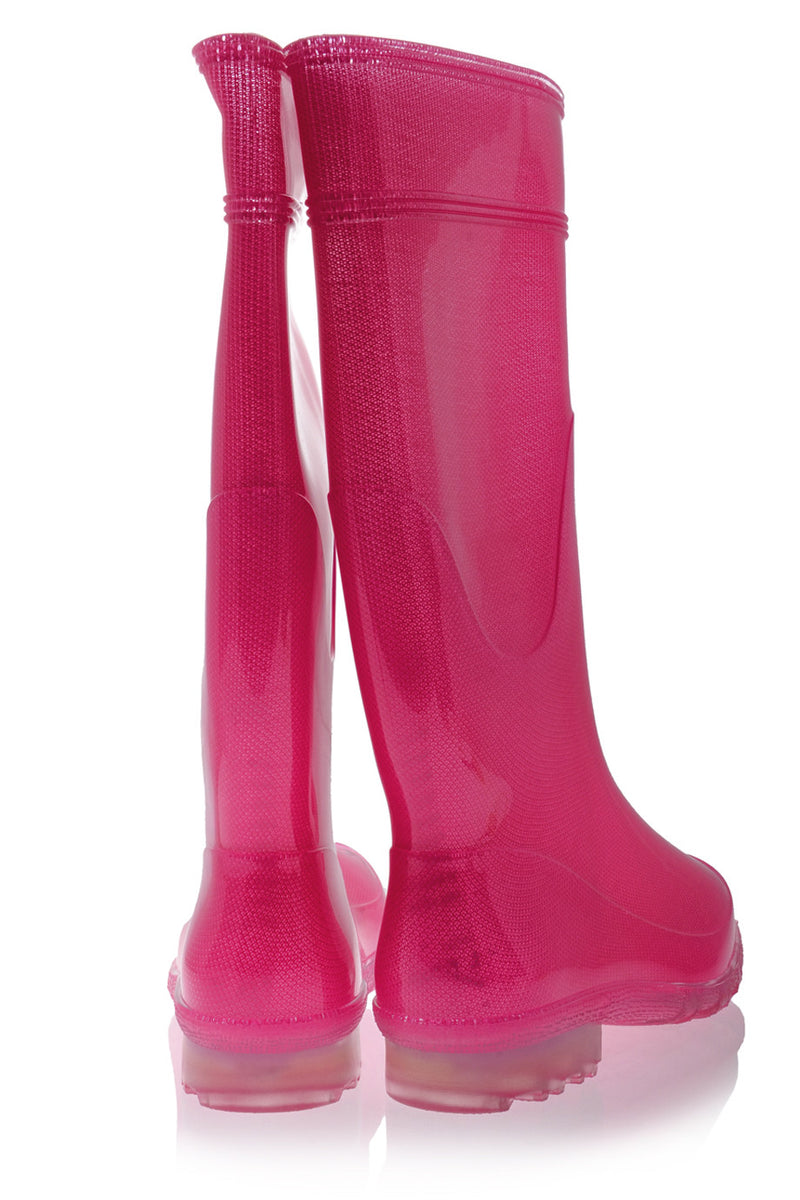 SIMELA Neon Pink Rain Boots