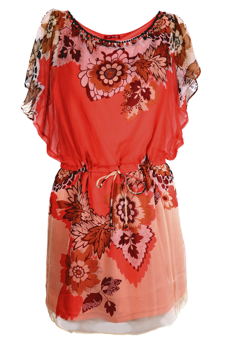 LESLEY Coral Printed Dress