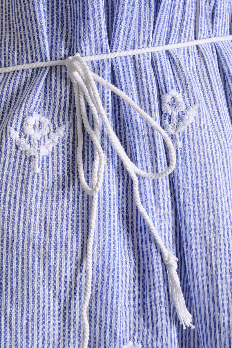 VENETIA Striped Embroidered Dress