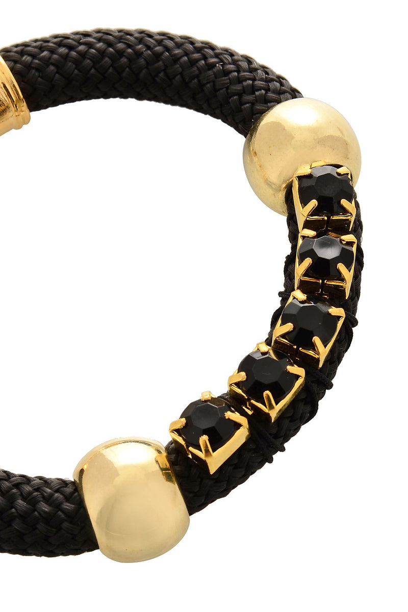 NIRA Black Crystal Cord Bracelet