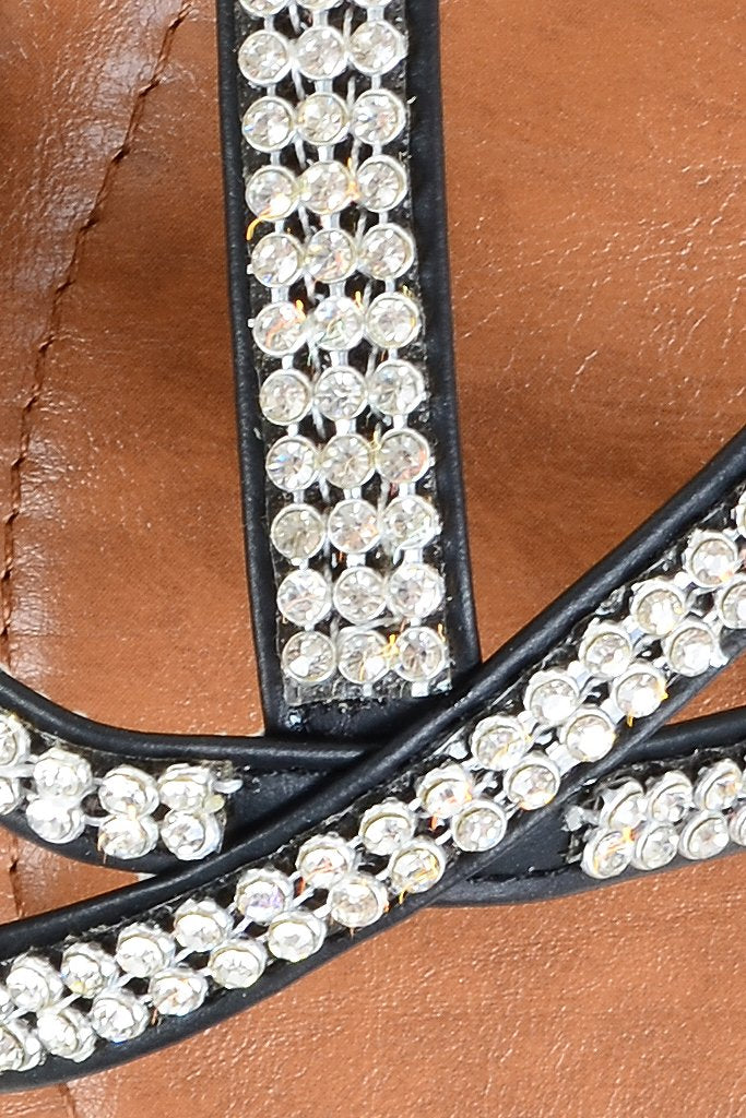 SPIDER Black Sandals with Crystals
