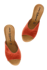 CROSTA Coral Leather Wedges