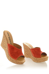 CROSTA Coral Leather Wedges