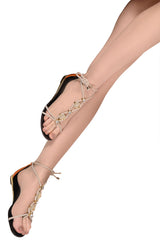 LUCILLE Beige Crystal Sandals