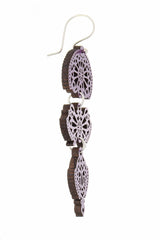 LEAVES Purple Wooden Earrings