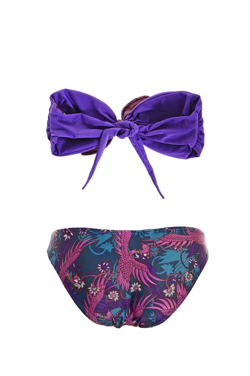 LAPANG Purple Strapless Bikini
