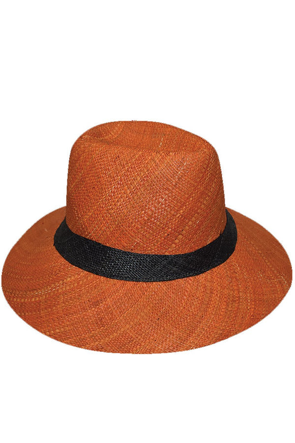 Πορτοκαλί Χειροποίητο Καπέλο Μαδαγασκάρης | Γυναικεία Καπέλα Παραλίας - Le Chapeau