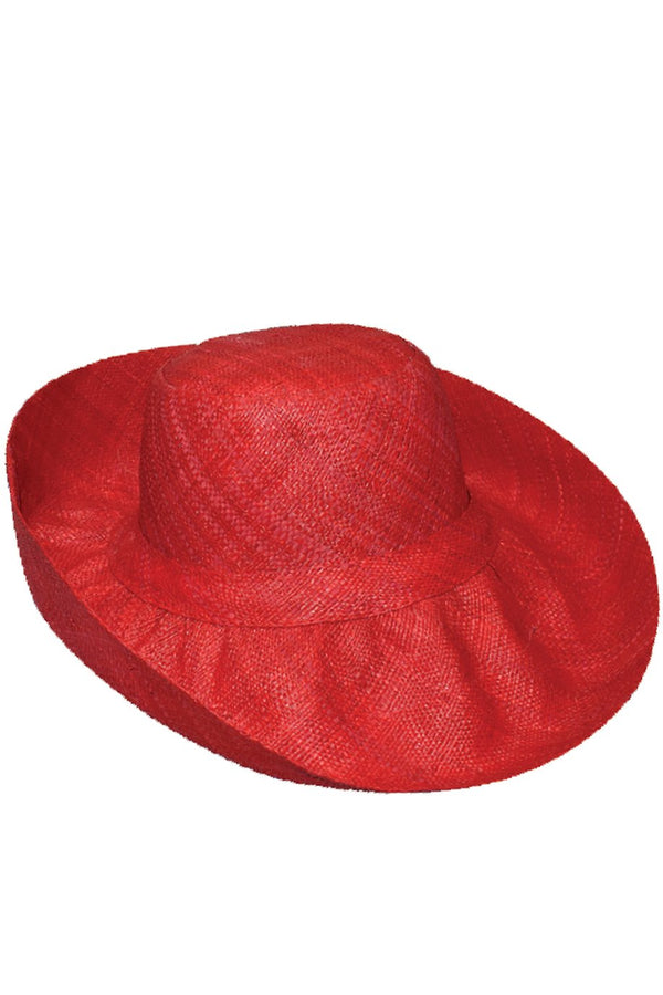 Κόκκινο Κοραλλί Χειροποίητο Φαρδύ Καπέλο Μαδαγασκάρης | Γυναικεία Καπέλα Παραλίας - Le Chapeau