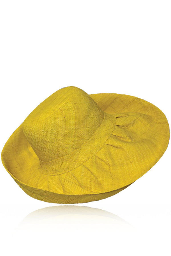 Κίτρινο Χειροποίητο Φαρδύ Καπέλο Μαδαγασκάρης | Γυναικεία Καπέλα Παραλίας - Le Chapeau