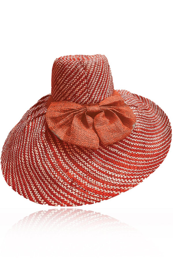 Κόκκινο Κοραλλί Φαρδύ Χειροποίητο Καπέλο Μαδαγασκάρης | Γυναικεία Ψάθινα Καπέλα Παραλίας