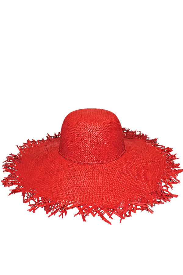 Κόκκινο Χειροποίητο Καπέλο Μαδαγασκάρης | Γυναικεία Καπέλα Παραλίας - Le Chapeau
