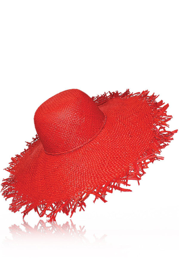 Κόκκινο Χειροποίητο Καπέλο Μαδαγασκάρης | Γυναικεία Καπέλα Παραλίας - Le Chapeau