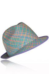 Sharrie Blue Multicolor Straw Beach Hat